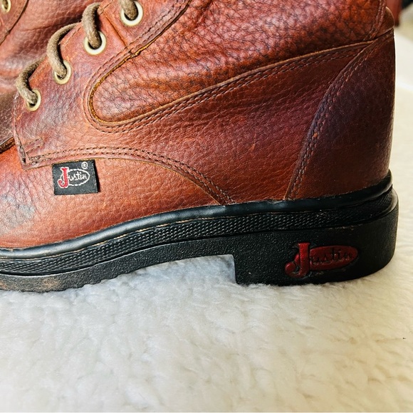 Justin L0995 Cowhide Copper Grizzly Brown Leather Women’s Chukka/Ankle Boots 6 B - Picture 15 of 16